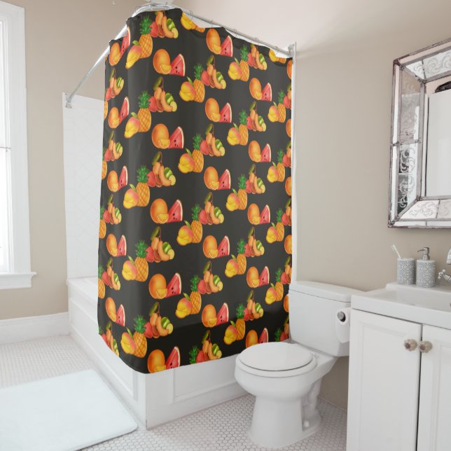 Colourful Summer Fruit Salad Shower Curtain (In Situ)