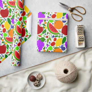 Colourful Summer Fruits Wrapping Paper