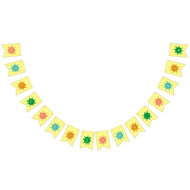 Colourful Summer Fun Sun CUSTOMIZABLE Bunting (All)