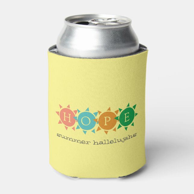 Colourful Summer Fun Sun MONOGRAM Hope Can Cooler (Can Front)