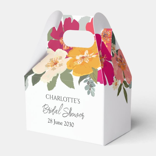 Colourful Summer Garden Bright Floral Bride Showe Favour Box (Front Side)