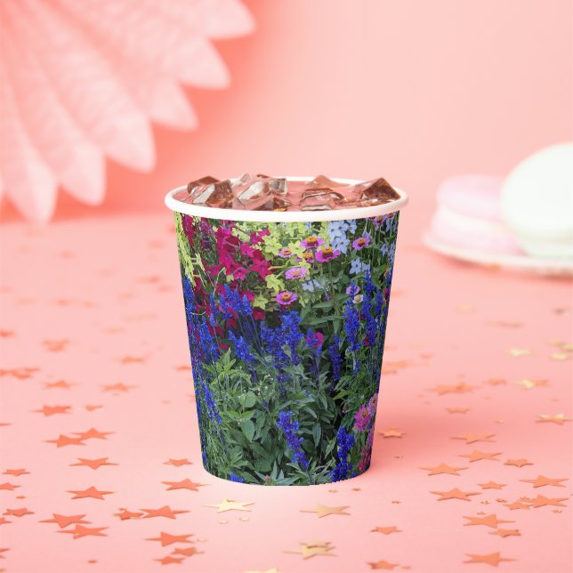 Colourful Summer Garden Floral Paper Cups (Insitu)