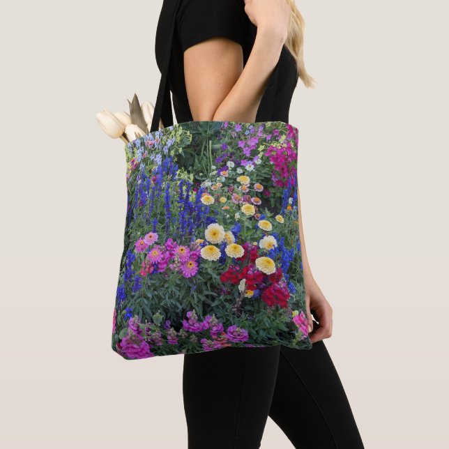 Colourful Summer Garden Floral Tote Bag (Close Up)