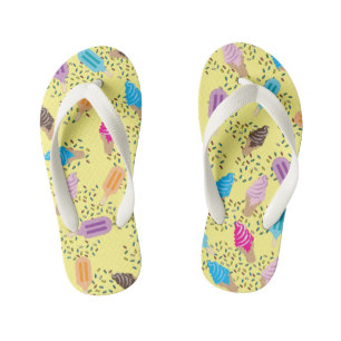 Colourful Summer Ice Cream Ice Pops Pattern Kid's Flip Flops