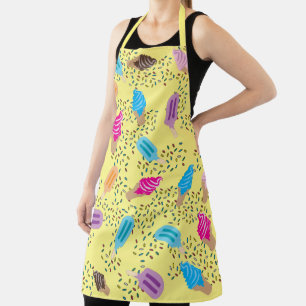 Colourful Summer Ice Cream Pattern Apron