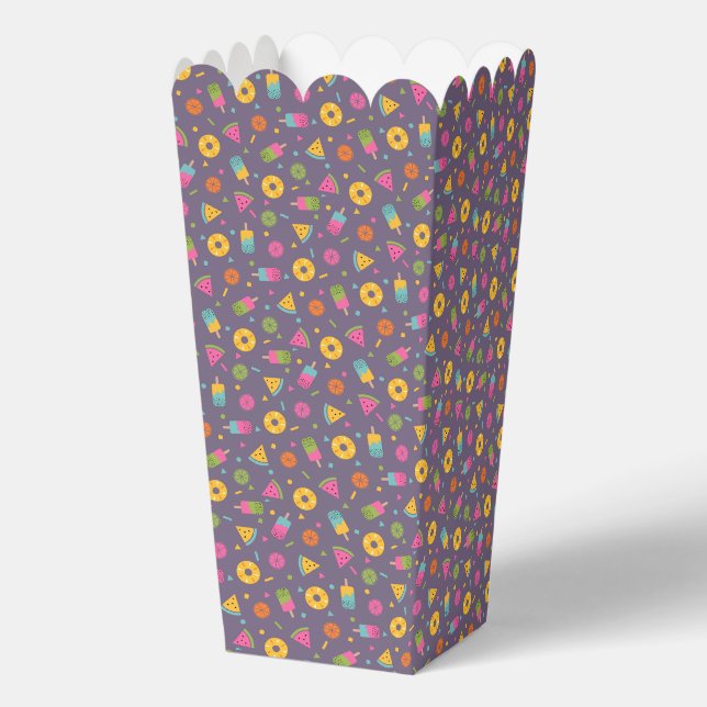 colourful summer ice-cream pattern favour box (Back)