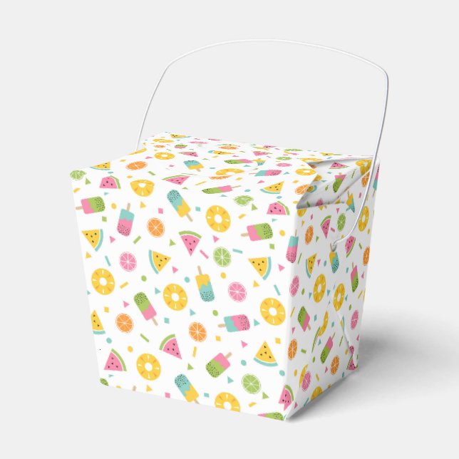 Colourful summer ice-cream pattern favour box (Front Side)