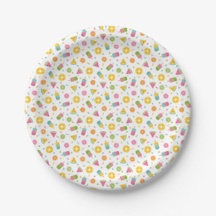 Colourful summer ice-cream pattern paper plate