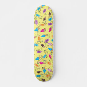 Colourful Summer Ice Cream Pattern Skateboard