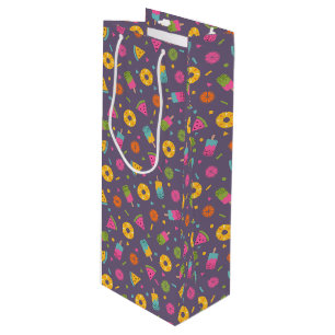 colourful summer ice-cream pattern wine gift bag