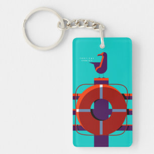 Colourful summer lay out key ring