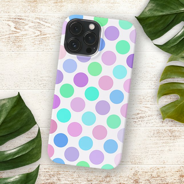 Colourful Summer Light Polka Dots Art Pattern iPhone Case (Creator Uploaded)