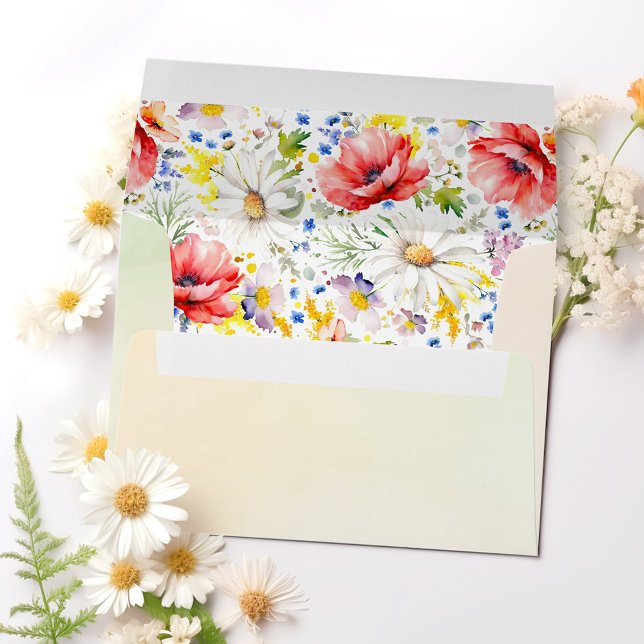 Colourful Summer Meadows Wildflowers Elegant Envelope (Wildflowers Envelopes)