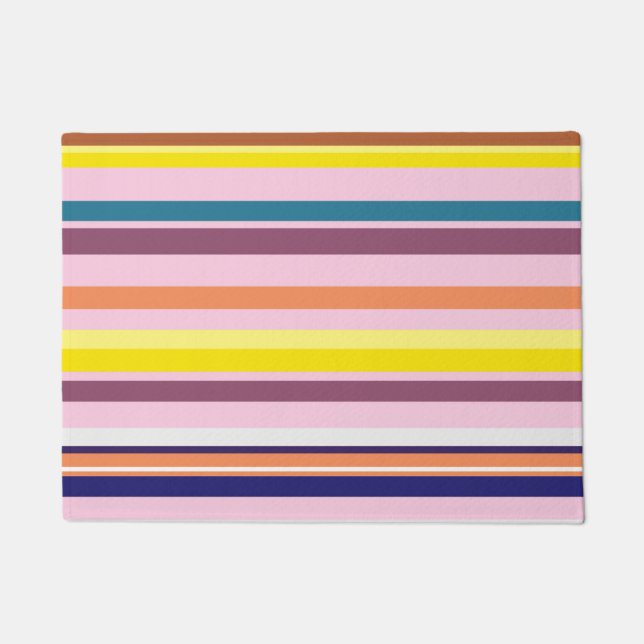 Colourful, Summer Mood Stripes Door Mat (Front)
