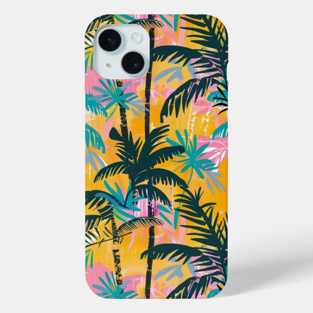 Colourful Summer Palm Tree Pattern Case-Mate iPhone Case (Back)