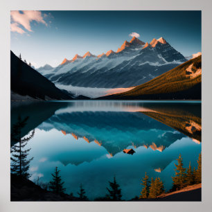 Colourful Summer Panorama Of The Lac Blanc Lake  Poster