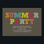 Colourful Summer Party Invitation<br><div class="desc">Invite your guests for summertime fun  with this fresh and fun Watermelon Slices party invitation from berryberrysweet.com</div>