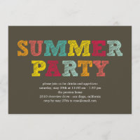 Colourful Summer Party Invitation