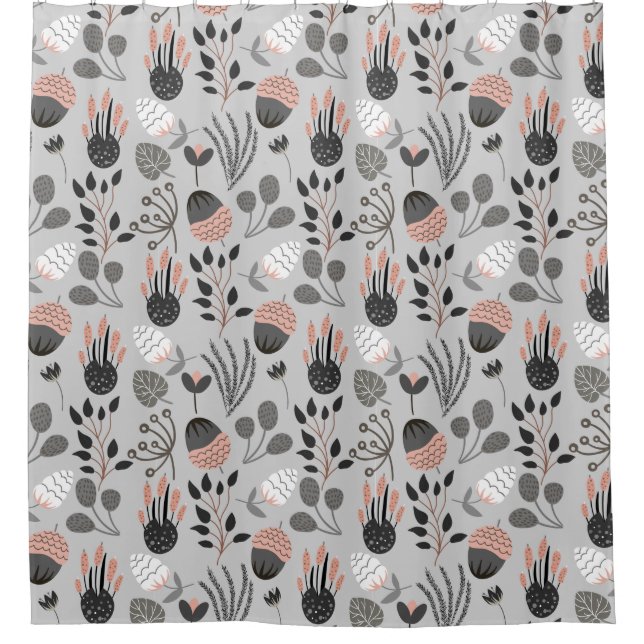 Colourful Summer Pattern Shower Curtain (Front)