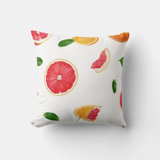 Colourful Summer Pillow Cover Fruity Home Decor  (Front)