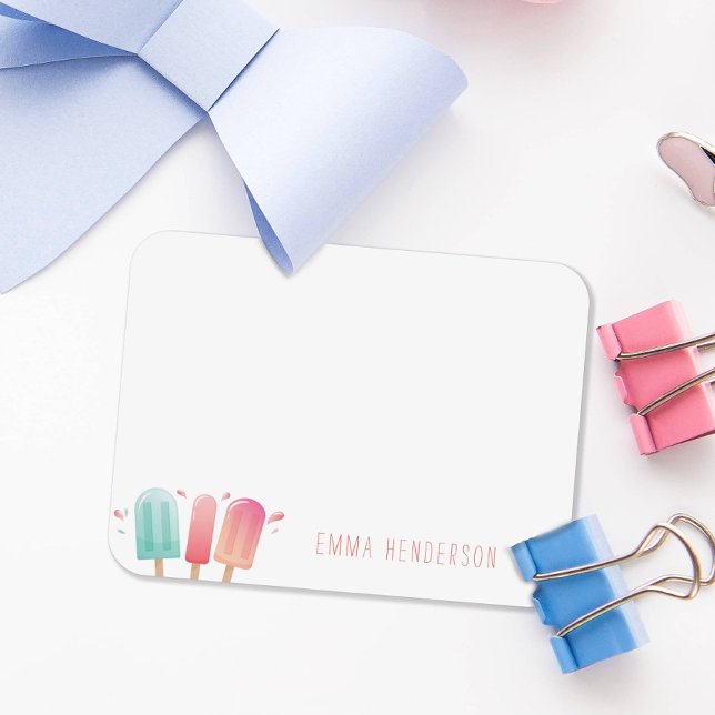 Colourful Summer Popsicle Gift for Her Note Card (Creator Uploaded)