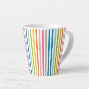 Colourful Summer Rainbow Stripes Latte Mug