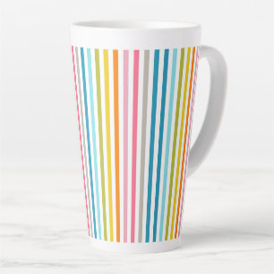 Colourful Summer Rainbow Stripes Latte Mug