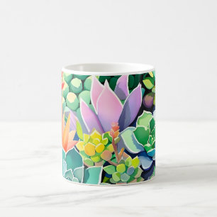 Colourful Summer Succulent Botanical Garden Coffee Mug
