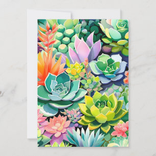 Colourful Summer Succulent Botanical Garden Holiday Card