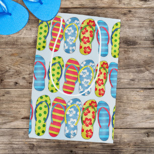 Colourful Summer Tropical Cute Flip Flops Pattern Medium Gift Bag