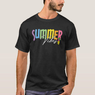 Colourful Summer Vibes Pineapple Graphic T-Shirt