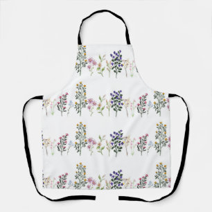 Colourful Summer Wildflower Pattern Apron