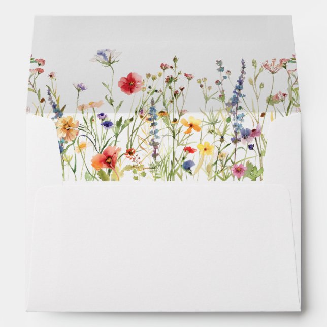 Colourful Summer Wildflower Wedding Envelope (Back (Bottom))