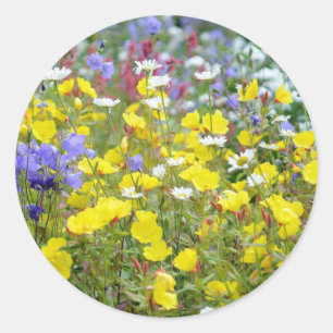 Colourful Summer Wildflowers Floral  Classic Round Sticker