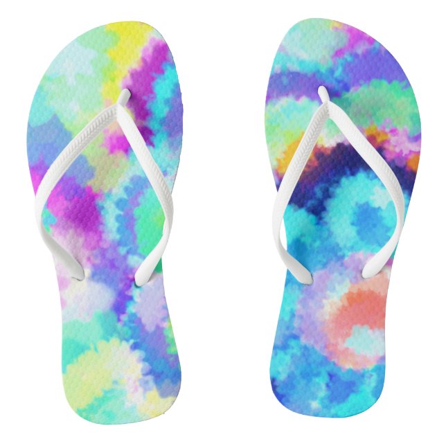 Colourful Summertime Watercolors Flip Flops (Footbed)