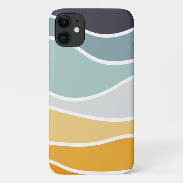 Colourful summery retro style waves Case-Mate iPhone case (Back)