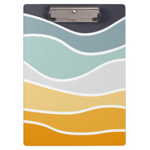 Colourful summery retro style waves clipboard
