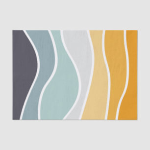 Colourful summery retro style waves tissue paper