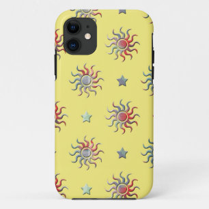Colourful sun and stars design iPhone 11 case