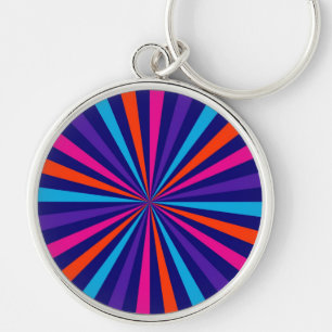 Colourful Sun Burst Spinning Wheel Decor Key Ring