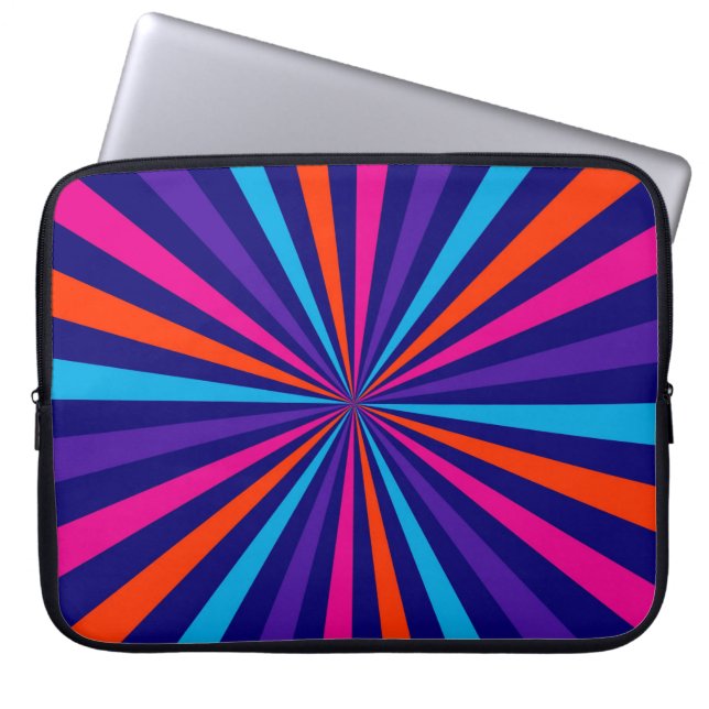 Colourful Sun Burst Spinning Wheel Decor Laptop Sleeve (Front)