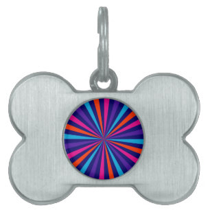 Colourful Sun Burst Spinning Wheel Decor Pet Tag