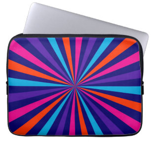 Colourful Sun Burst Spinning Wheel Design Laptop Sleeve