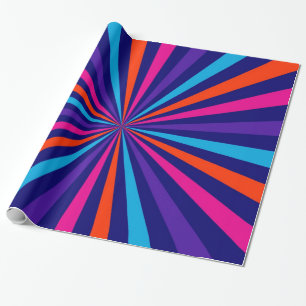 Colourful Sun Burst Spinning Wheel Design Wrapping Paper