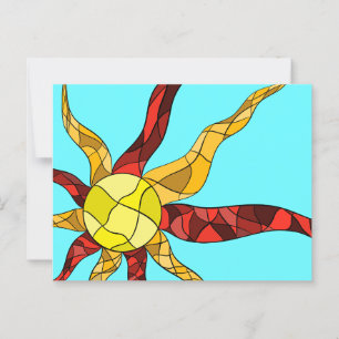 Colourful sun postcard