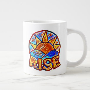 Colourful Sun Rise ~ Uplifting Message Graphic Large Coffee Mug