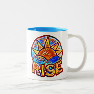 Colourful Sun Rise ~ Uplifting Message Two-Tone Coffee Mug