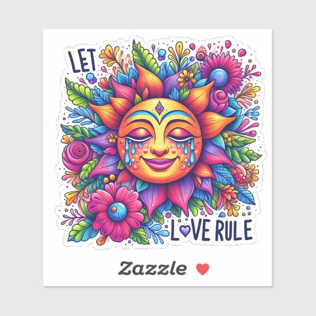 Colourful Sun With Floral Motifs (Sheet)