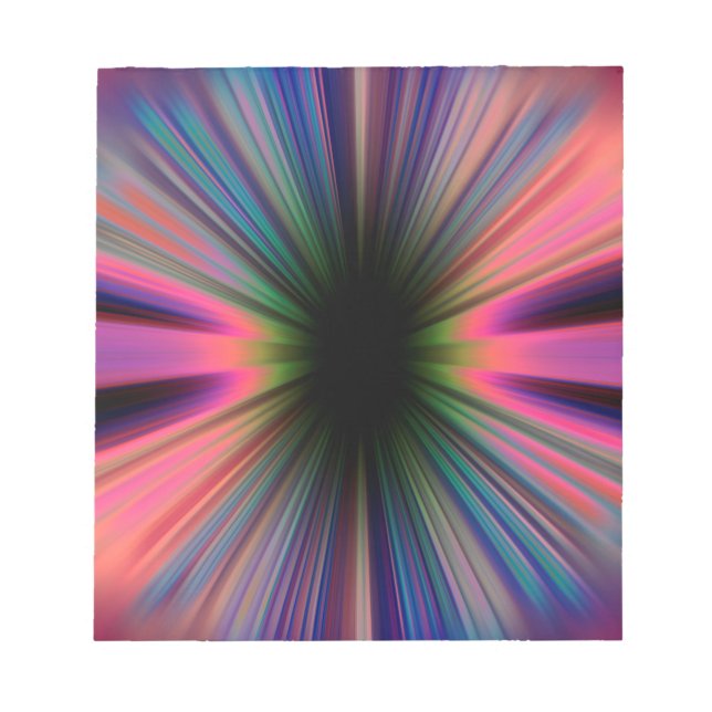 Colourful sunburst rays notepad (Front)