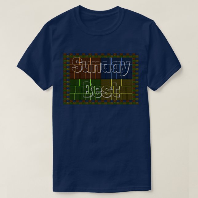 Colourful Sunday Best Chequered pattern Wall canva T-Shirt (Design Front)